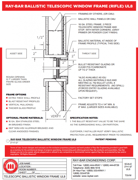 Ballistic Telescopic Window Frame (rifle)